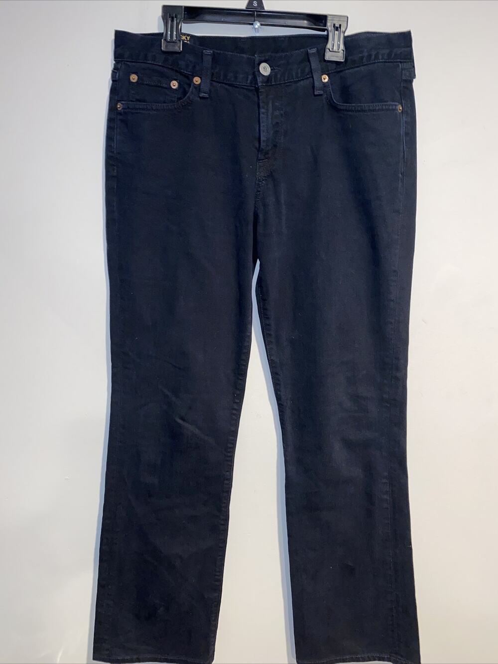 Lucky Brand Jeans Dark Navy/Black Easy Rider Wide Leg Womens Sz 8/29 90’s Vtg
